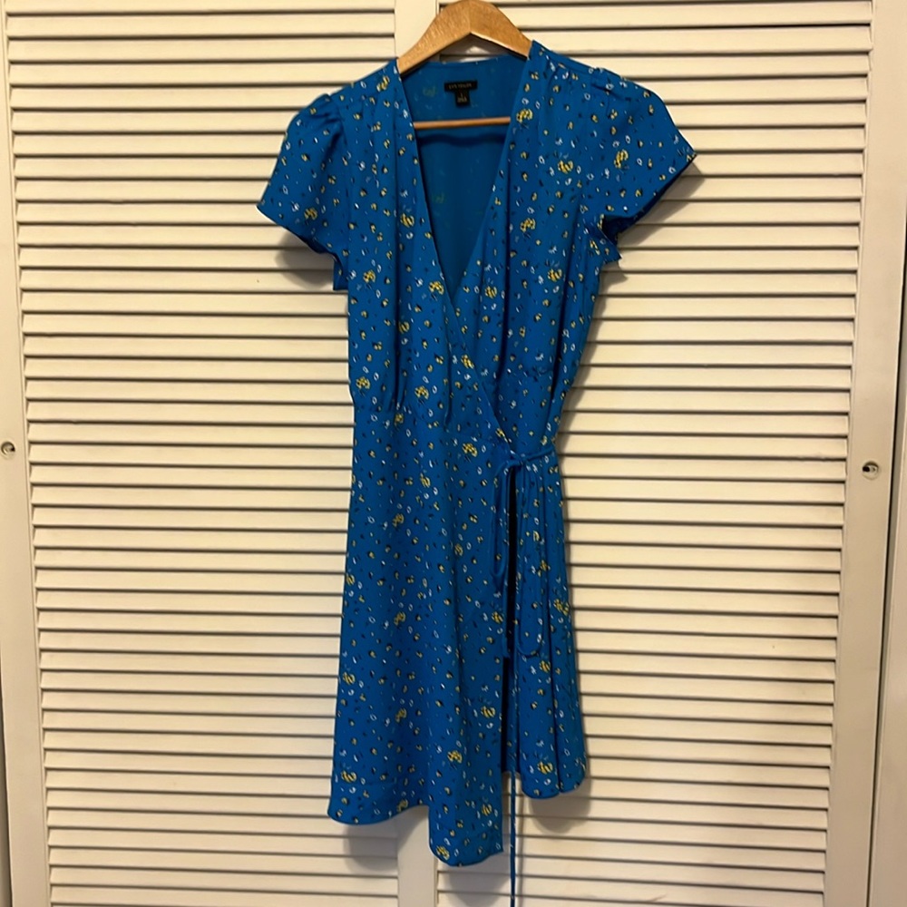 Adorable blue wrap dress